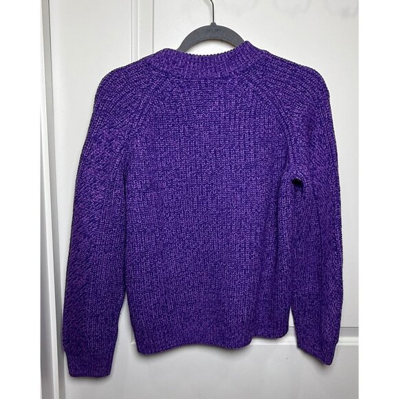 Naadam XS Purple Cashmere Wool Knit Sweater Cozycore Quiet Luxury - Picture 2 of 5